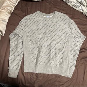 Champion reverse weave grey embroidered crewneck